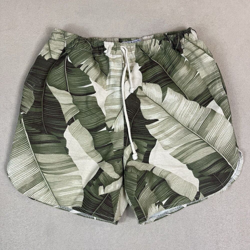 Jungle Gurl Shorts Womens Large Green Kilikopela‎ OG Cream Banana Leaf Adult